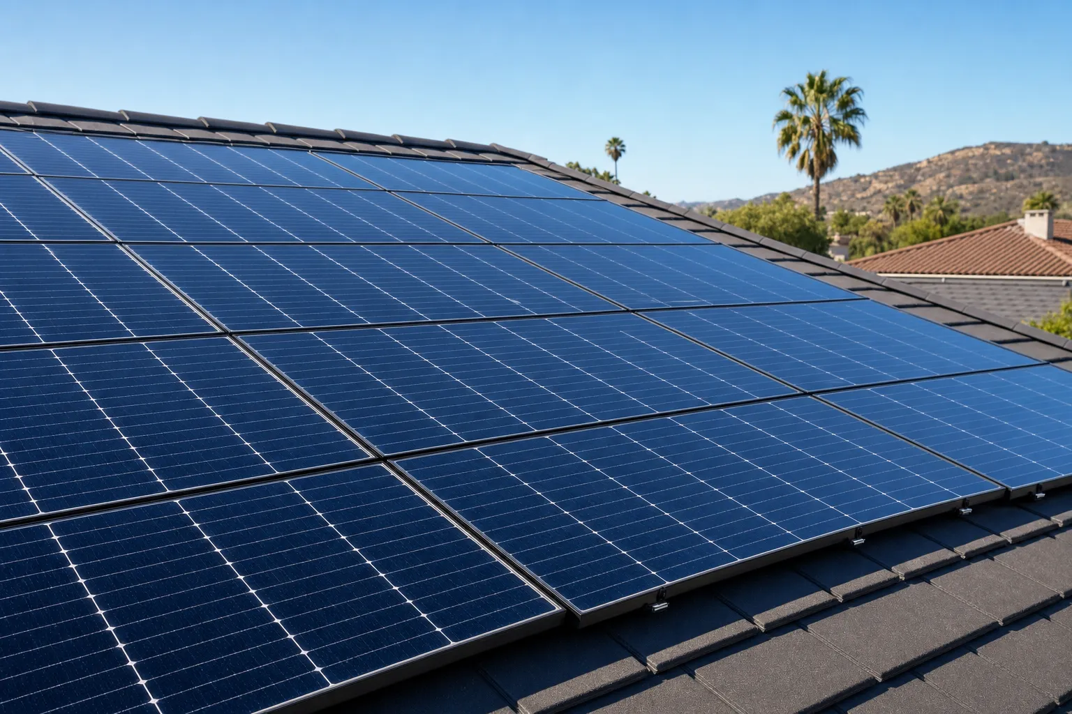 Modern 200-amp main electrical panel upgraded for solar and EV charging